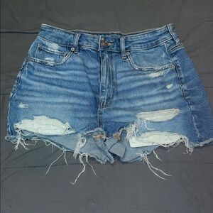 American Eagle Outfitters Distressed Blue Denim Cutoff Shorts